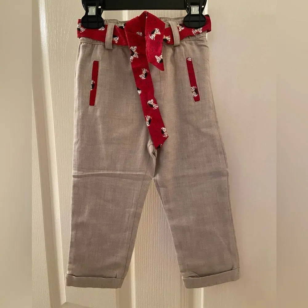 DPAM Du Pareil Au Meme Girls Pants Dalmatian Dog Ribbon Size 18 Months NWT